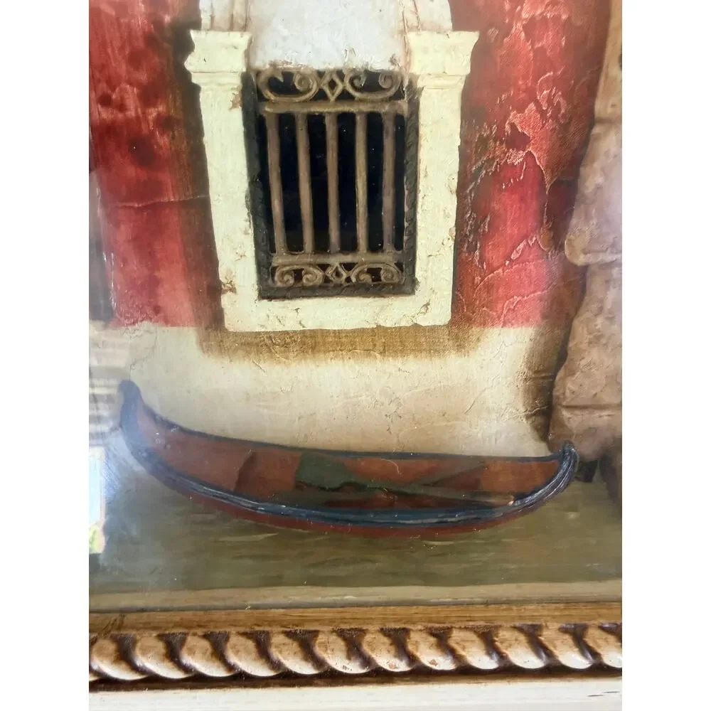 Venice Shadow Box Art - 3D Italian Diorama Miniature Wall Decor Gondola Gift